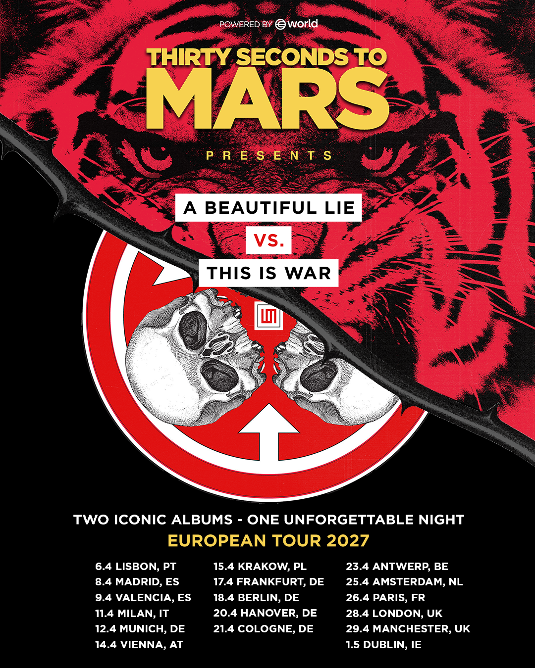 A Beautiful Lie vs This Is War European Tour 2027
